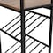 Flash Furniture Jura Metal Bar and Wine Table w/2 Slanted Shelves for Bottle Storage and Hanging Glass, Black Frame NAN-F-HY-B23102-BLKBRN-GG - alternate 10